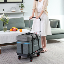 Shunhe household folding flatbed portable trolley outdoor trolley transport vehicle trailer small pull truck