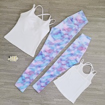 European and American beautiful and comfortable childrens yoga clothes set parent-child mother-girl beauty vest sportswear fitness printed pants