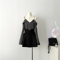 Ms XIDU early autumn hot girl suit half dress womens summer niche high-end short skirt two-piece set