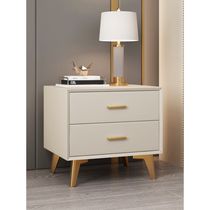 Simple modern bedside table light luxury storage cabinet leather ins simple installation-free mini solid wood narrow cabinet storage cabinet