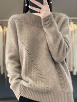 2023 womens solid color thickened drum wave sweater Korean style pullover half turtleneck inner and outer wear fashionable bottoming shirt for women