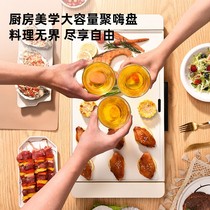 Korean barbecue grill household electric grill Teppanyaki non-stick grill smokeless commercial indoor barbecue pot barbecue machine