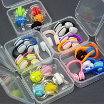 Swimming nose clips 5 pieces in a box waterproof and anti-slip particles silicone swimming nose clips a variety of multi-color boxes