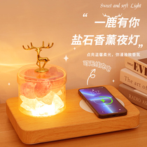 FNN1 Creative Aromatherapy Lamp Bluetooth Audio Night Light Wireless Charging Bedside Lamp Ambient Music Table Lamp Gift