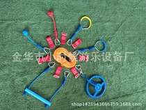 Outdoor and indoor handshake climbing exercise steering wheel with rope childrens swing ninja wheel