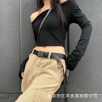 Japan FC overalls casual nylon belt womens outdoor tactical automatic buckle belt youth military training pants