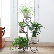 Iron pothos living room flower shelf ornaments storage rack multi-layer floor-standing flower pot rack balcony indoor European style heart rack