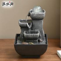 High-end fortune-seeking simple circulating water desktop fountain ornaments Feng Shui ball living room humidifying TV cabinet entrance opening