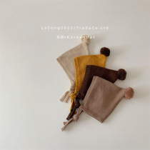 2022 Autumn and Winter Baby Cute Ball Ball Cap Knitted Hat INS Childrens Wool Pointed Hat Baby Ear Protective Hat