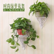 Green wall hanging flower rack wall storage rack wall hanging punch-free bedroom wall partition living room wall decoration shelf