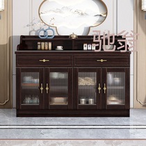 Gold medal zaq Yahua Xiangshe purple gold sandalwood new Chinese style solid wood sideboard home all-in-one wall tea cabinet