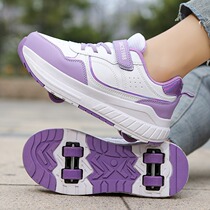 Childrens deformed shoes four-wheel heelys shoes for boys and girls cross-border roller skates double row roller skates for adults