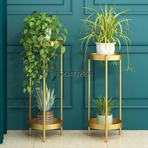 Xinjiang Tibetan flower stand light luxury balcony flower stand green dill flower pot living room indoor iron floor-standing storage