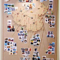 Internet celebrity polyester fiber China map footprint photo wall thickened felt board punch-free travel photo display wall