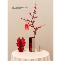 High-end full of blessings holly red berry vase new home atmosphere decoration for moving into new home new year decoration