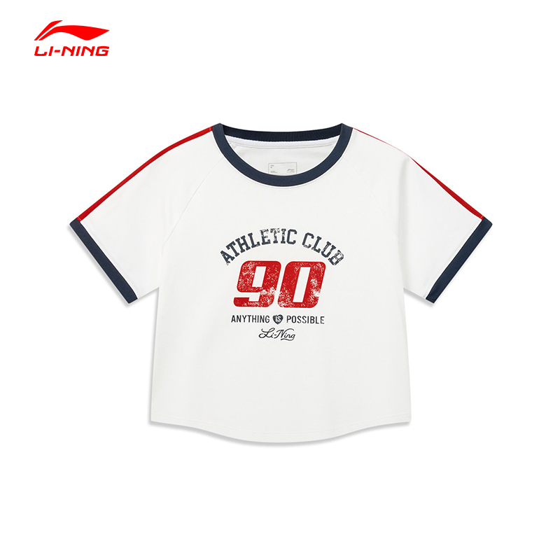Li-Ning Short-Sleeve T-Shirt for Women 2026 New Cool and Versatile Summer and Autumn Casual Knit Sportswear Ahsw480