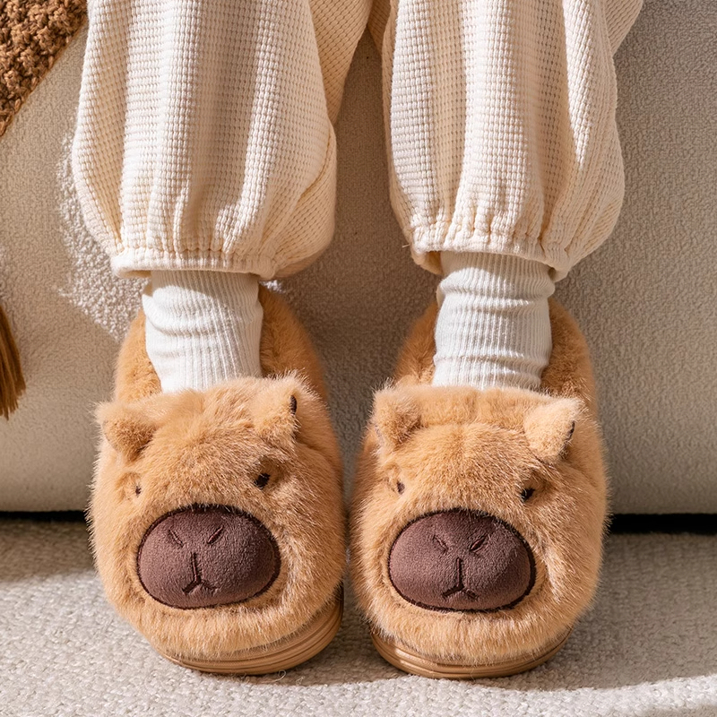 French Uamtor Kapibala Children's Cotton Slippers for Autumn and Winter with Heel, 2026 New Warm Boys' Furry Cotton Shoes French Uamtor Kapibala Children's Cotton Slippers for Autumn and Winter with Heel, 2026 New Warm Boys' Furry Cotton Shoes
