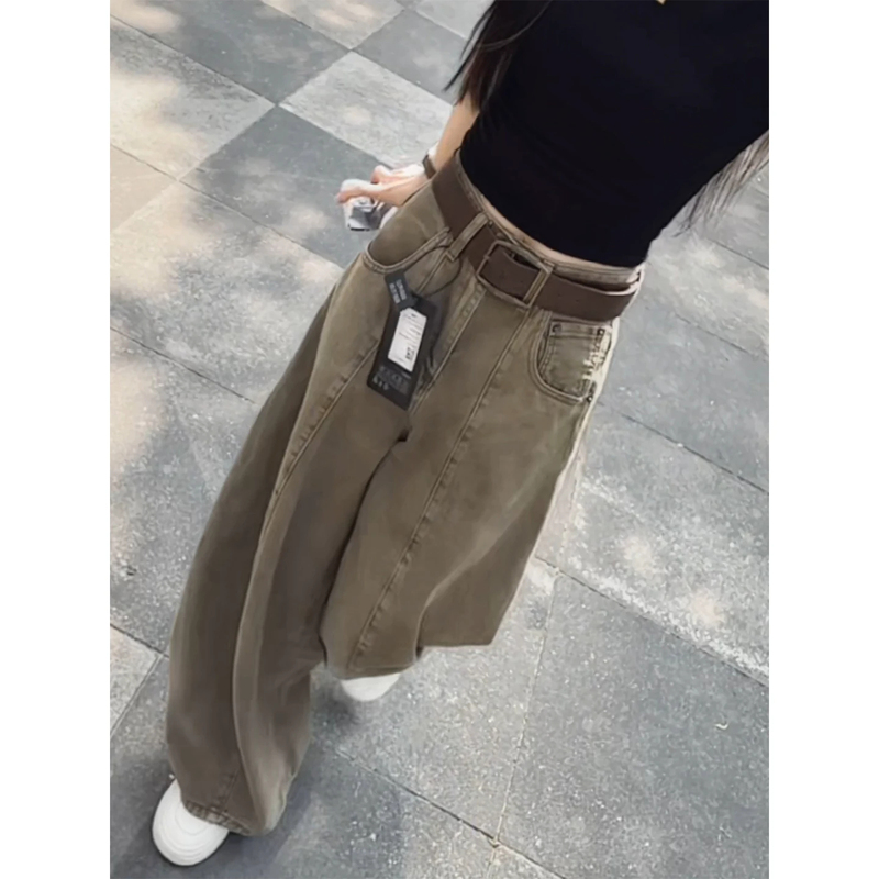 Vintage Distressed Straight-Leg Jeans for Women 2026 Early Autumn New High-Waisted Drapey Loose Versatile Banana Pants Vintage Distressed Straight-Leg Jeans for Women 2026 Early Autumn New High-Waisted Drapey Loose Versatile Banana Pants