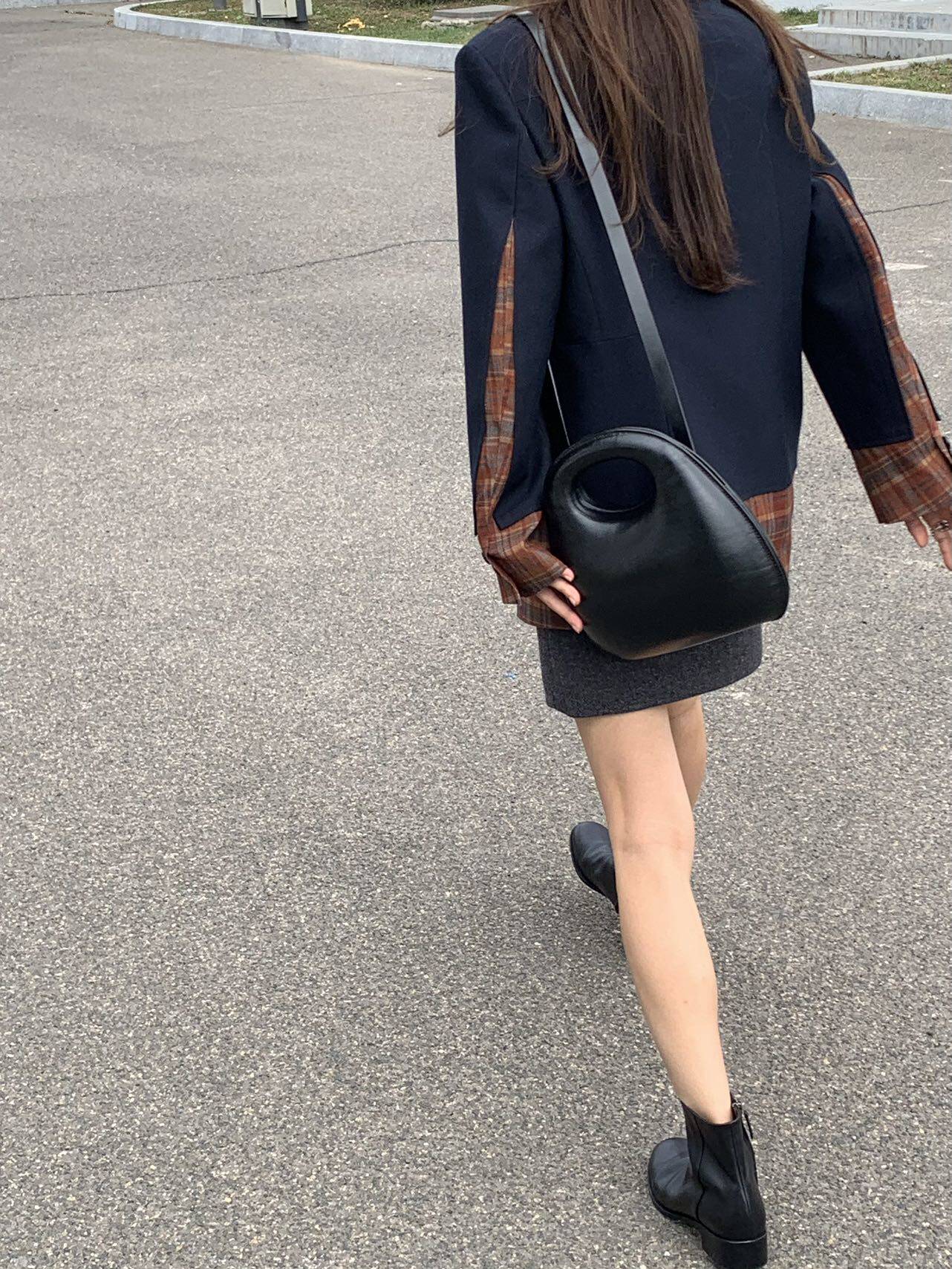 Теперь маткаси CDG девушка плед цвет hit сращивание дизайн смысл пальто костюм 