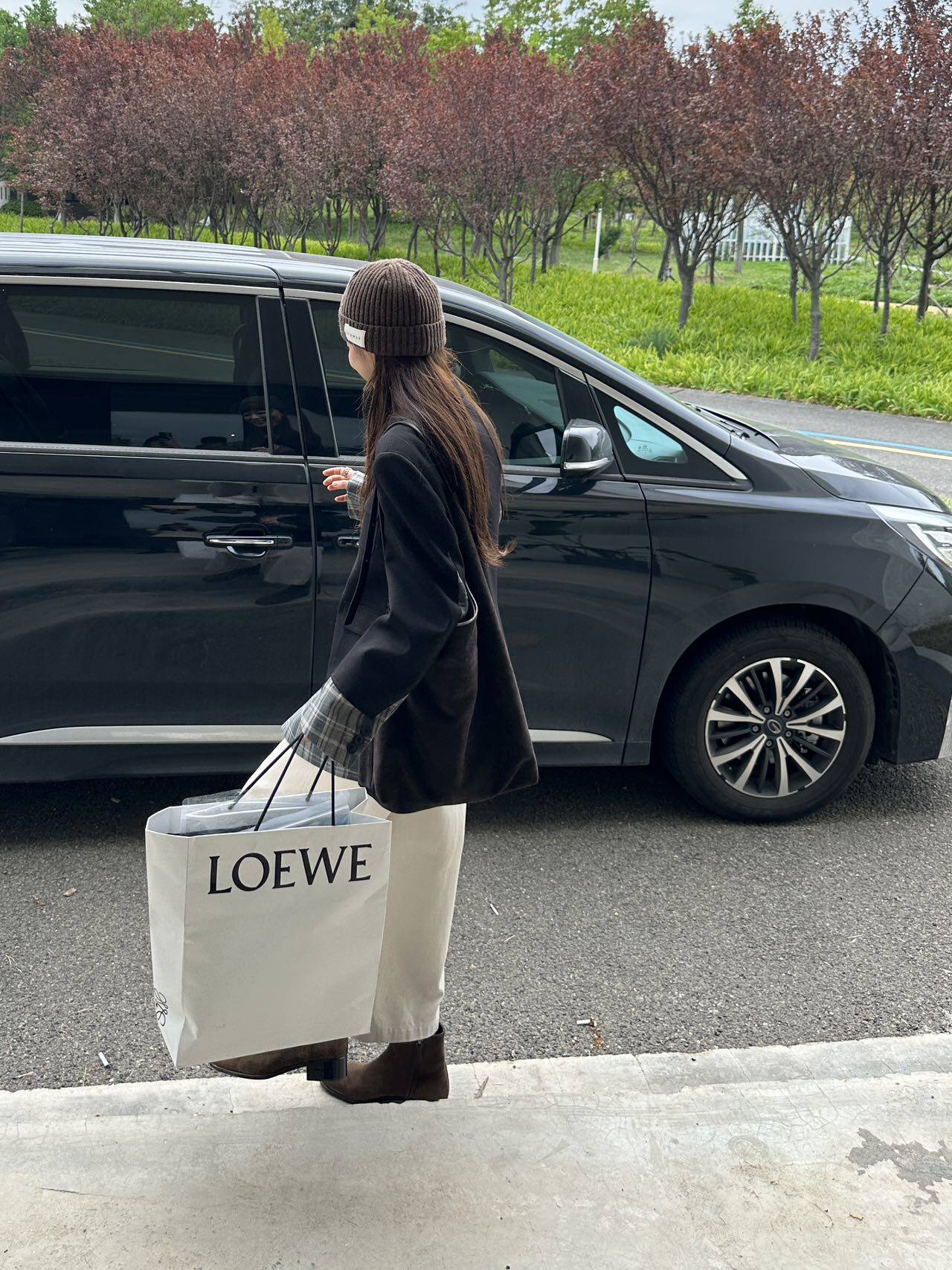 Теперь маткаси CDG девушка плед цвет hit сращивание дизайн смысл пальто костюм 