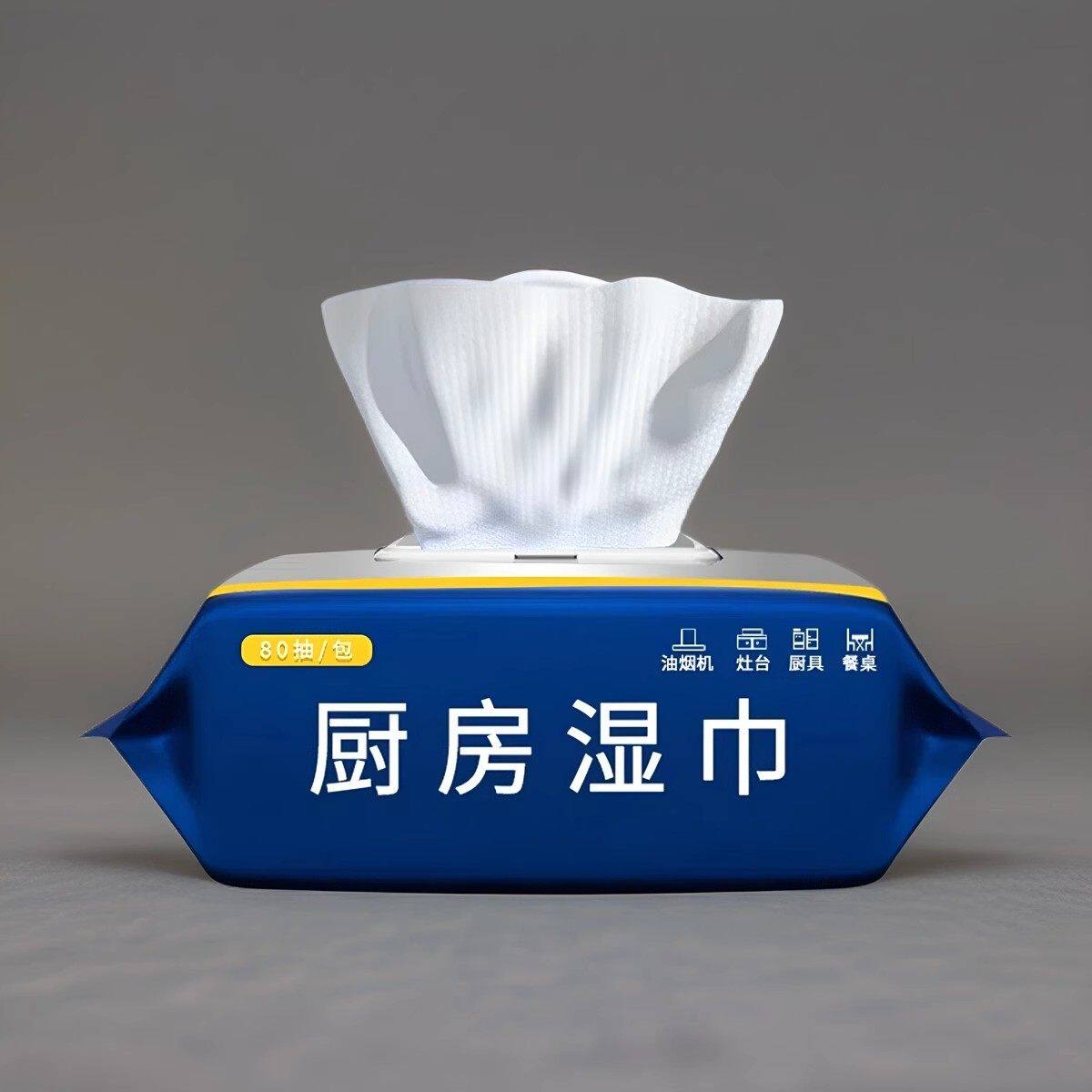 Household Kitchen Wet Wipes, Special Cleaning Cloth for Range Hoods, Heavy Grease Removal Wipes, Oil Removal Wipes, Stain Removal Wet Wipes