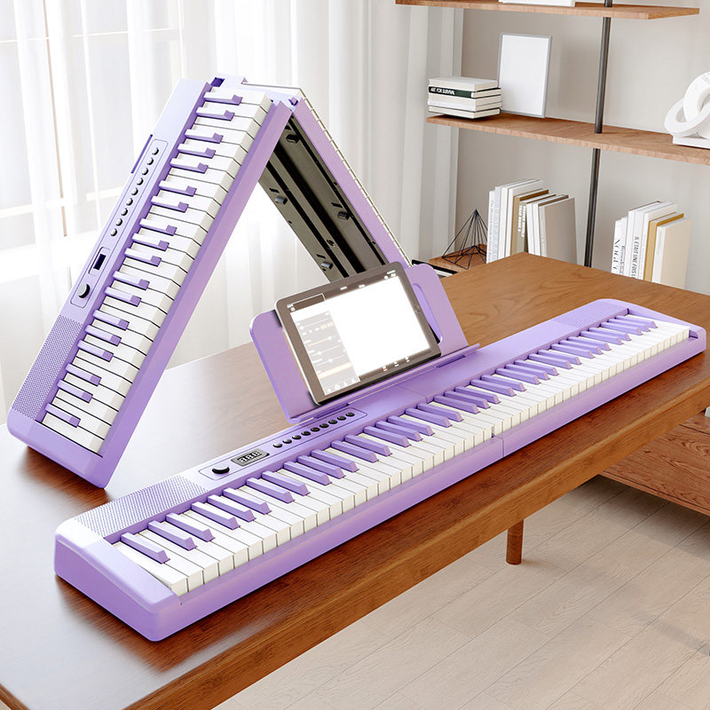 Beiduochen Foldable Electric Piano 88-Key Weighted Portable Electronic Keyboard for Adults, Beginner Home Piano