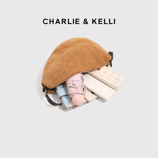 CHARLIE&KELLI bag women's 2026 new niche high-end croissant bag texture single shoulder crossbody bag trendy