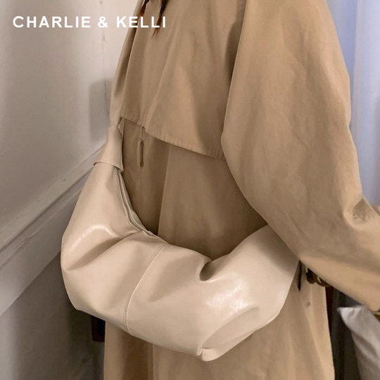 CHARLIE&KELLI women's bag 2026 new large-capacity commuter versatile croissant bag retro single shoulder crossbody bag