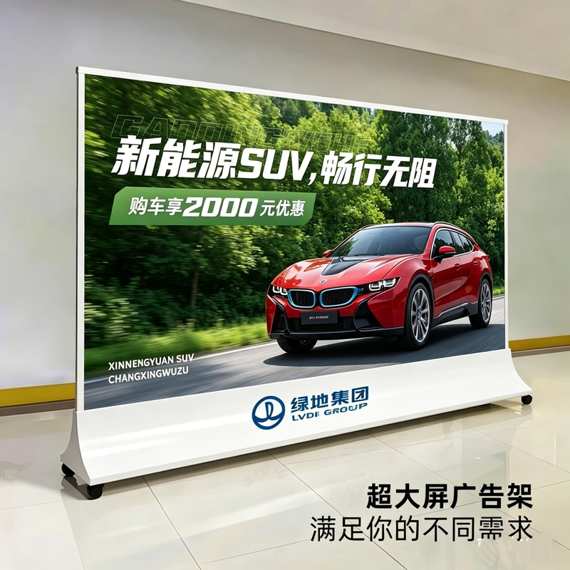 Large Stainless Steel Floor-Standing Display Stand for Shopping Malls, Large Display Stand for Advertising and Promotion