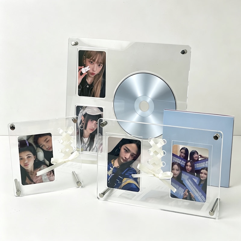 Acrylic Cd Record Photo Display Stand 3inch Photo Desktop Ornament Photo Frame Album Storage Box Card Brick