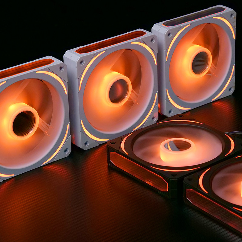 Curved mirror V120 computer case cooling fan 12cm white prism 2nd generation mute FBD bearing high wind pressure-Taobao