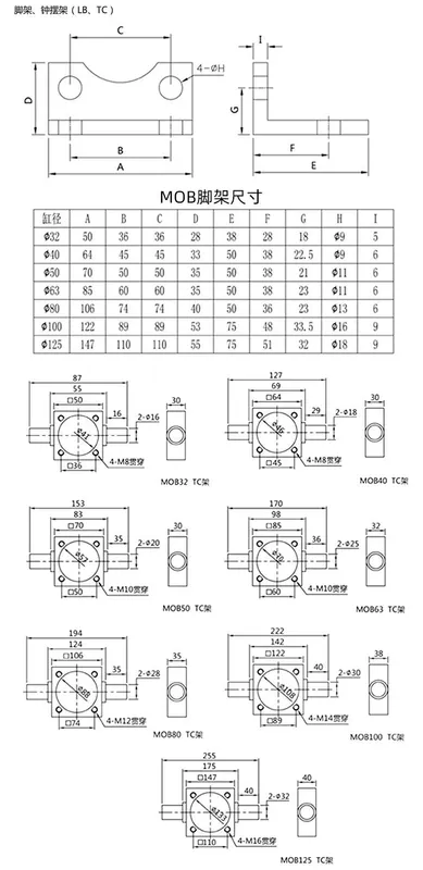 Xi lanh thủy lực MOD-L/MOB32/40/63/80/125*100-50 có thể điều chỉnh trục đầu ra kép có nam châm