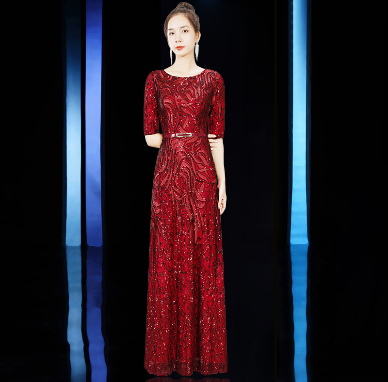 High-End Wedding Mother-Of-The-Bride Dress, New Light Luxury Red High-End Dress Two-Piece Set, Noble Mother-In-Law Wedding Banquet Outfit
