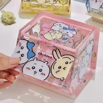 chiikawa cute acrylic removable storage box flip-top desktop storage box dust-proof ornaments