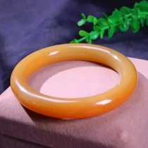 Natural Hetian jade bracelet for women Xinjiang gold silk jade bracelet formal wide version bracelet thick and elegant jade bracelet jade
