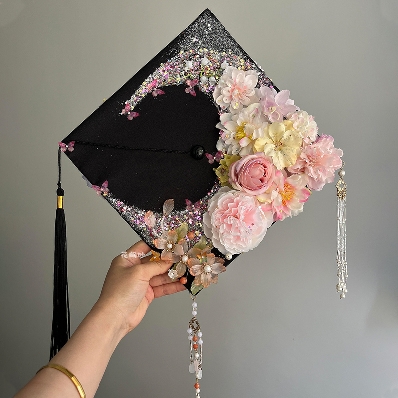 Creative Handmade Double-Sided Flower Hairpin Bachelor's Cap DIY Material Kit, Practical Decoration, Graduation Gift for Friends and Besties