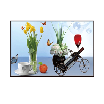 Restaurant simple modern decorative painting living room wall wallpaper self-adhesive painting light luxury punch-free self-adhesive 3d painting red wine