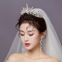 Brides wedding main wedding dress crown tiara female forest dress crown wedding veil hair accessories high-end fairy atmosphere
