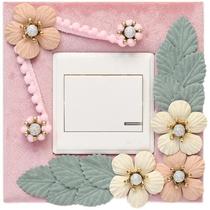 Snap-on adhesive-free washable fabric lace switch frame cover 86 type European socket wall sticker dust-proof decorative sticker