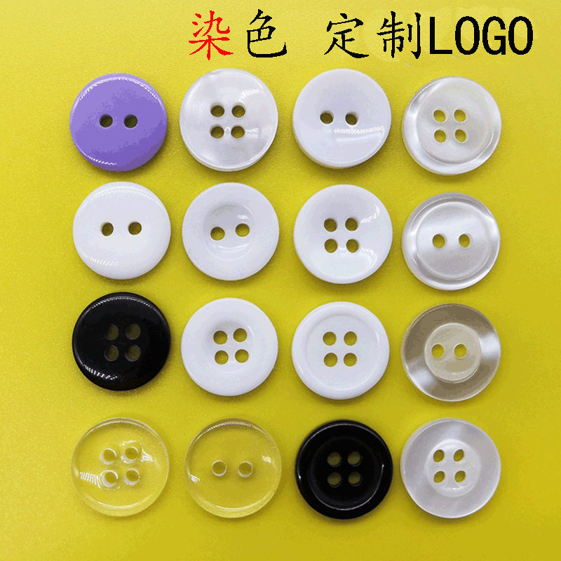 Cufflinks, shirt buttons, round, small, white buttons, clothes, jackets, men's suits, transparent inner buttons, small buttons, resin