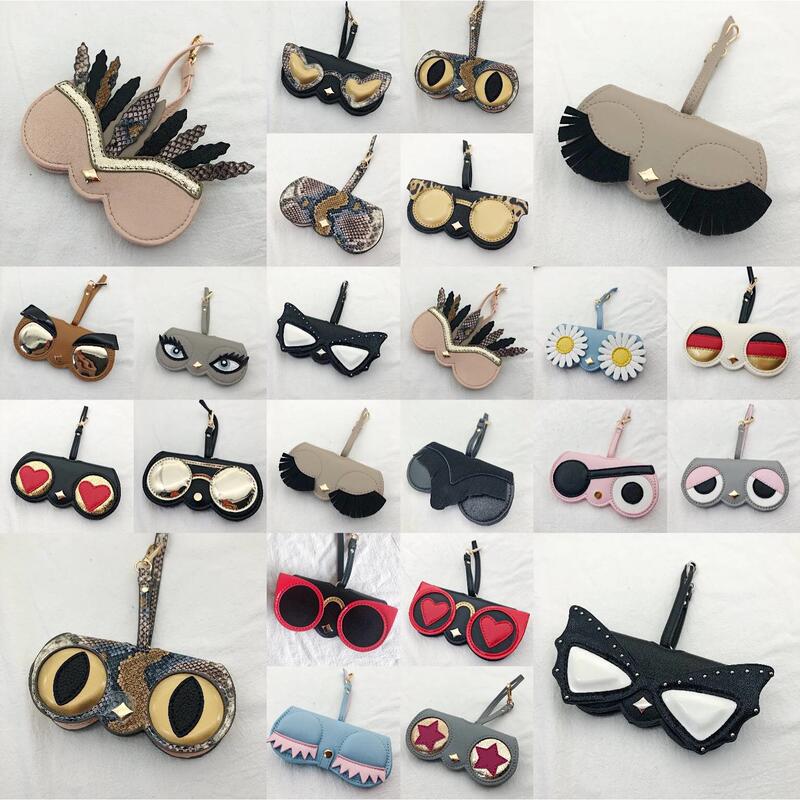 New Portable Glasses Case Cartoon Sunglasses Case Protective Clip Sunglasses Box Bag Accessory with Temple Clip