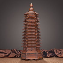 Xinda Warwick 13-story 13 Wenchang Tower pen holder ornaments nine-story crafts wood grain gifts for children and students
