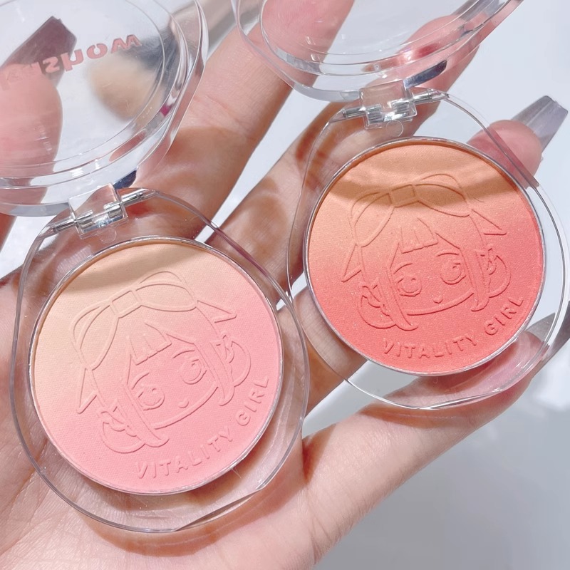 Gradient blush woman high light repair dish natural nude makeup with bright honey peach matt apricot bloated red and red parity-Taobao