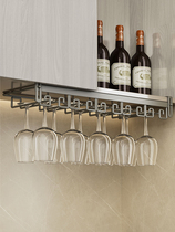 Red wine glass decanter integrated rack upside-down wine cabinet without punching goblet storage rack home hanging