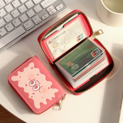 Мультяшный картхолдер, милая ультратонкая маленькая портативная сумка через плечо для водительских прав, вместительный и большой антимагнитный кошелек