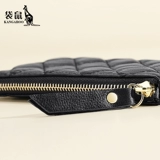 Кенгуру, бумажник, сумка через плечо, изысканный кошелек, картхолдер с молнией, сумка с петлей на руку, в стиле Шанель, из натуральной кожи