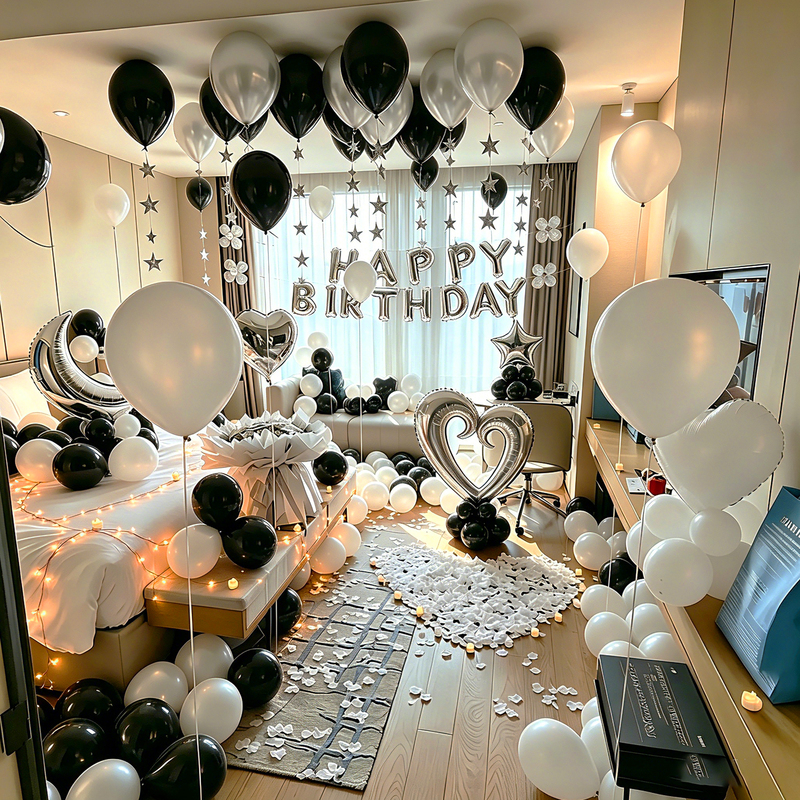 Birthday Decoration Scene Setup Hotel Star Balloon Pendant Party Boys and Girls Background Wall High-End Atmosphere Props