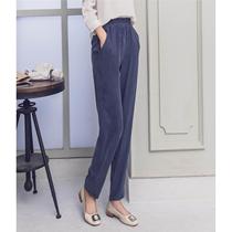 Loose heavyweight cupro silk womens pants thin slim harem pants summer wear high waist drape silk casual trousers