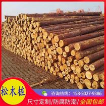 Guizhou larch original wooden piles outdoor river bank protection 4 meters piling wood greening support pole 3 meters Austrian pine 6 meters fir