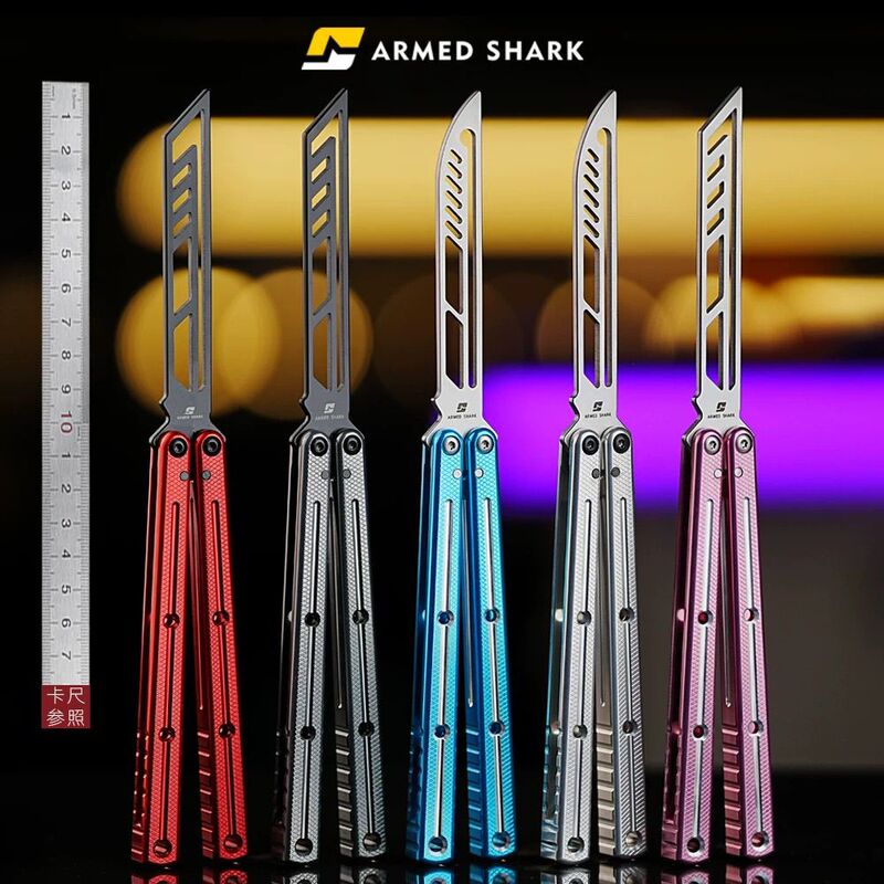 War Shark Sea Demon 7 Series/V3 Butterfly Knife Practice Training Knife Integrated Aluminum Alloy Trick Toy Stress Relief Unsharpened